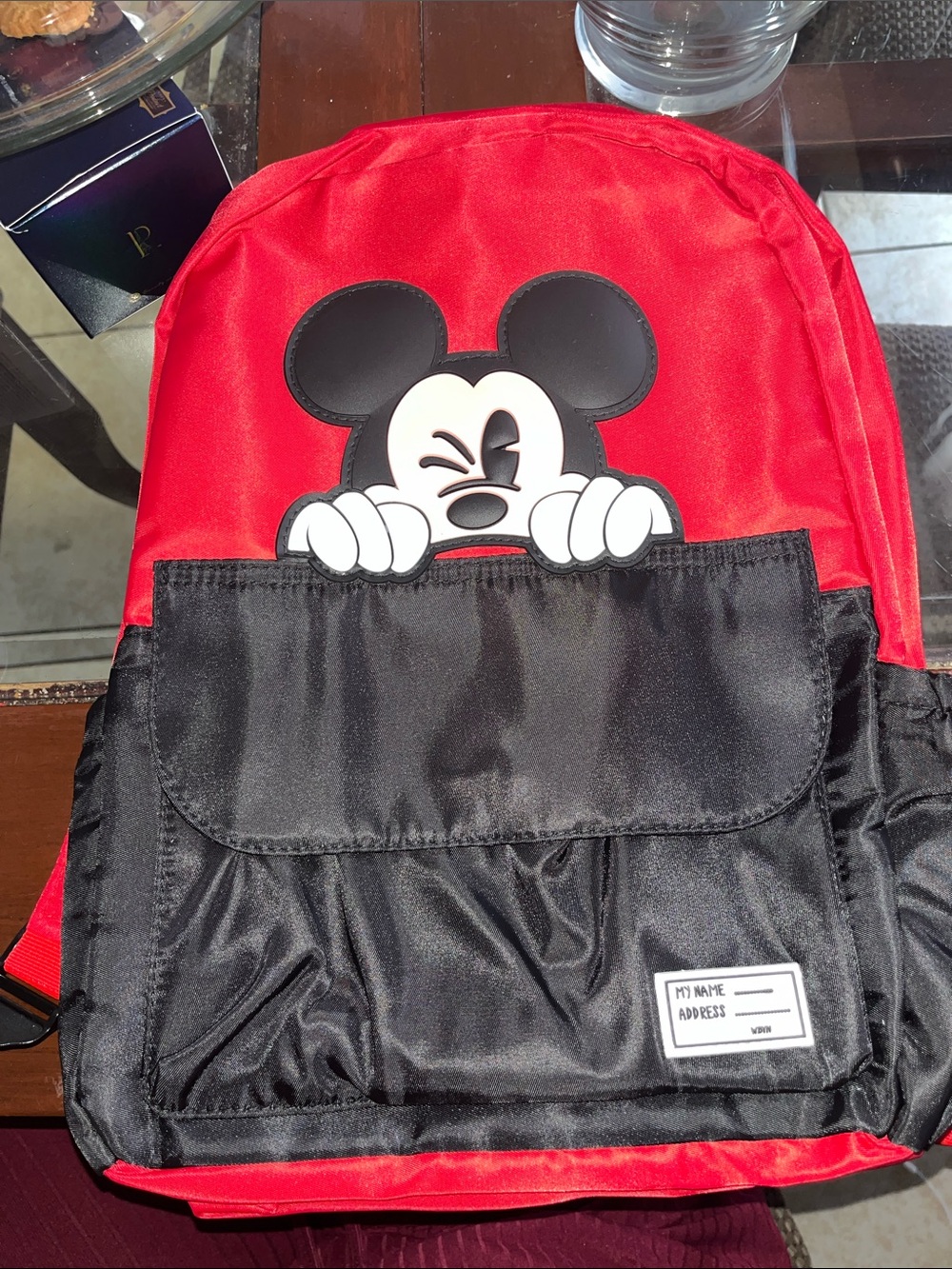 Mickey Mouse Red and Black Kids Backpack